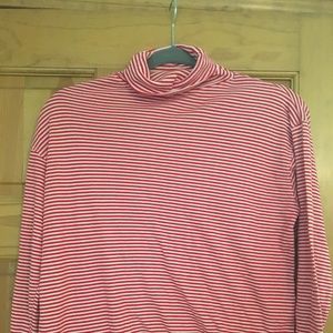 Vintage Red and White Striped Turtleneck
